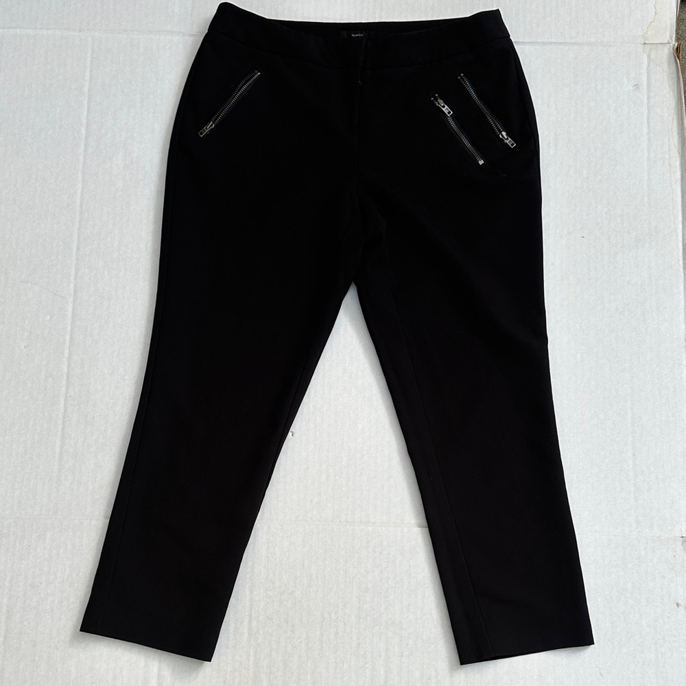 WORTHINGTON Black Petite Capri with Zipper Details 2P